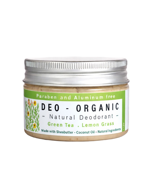 Original green tea and lemongrass deodorant in a 140g jar