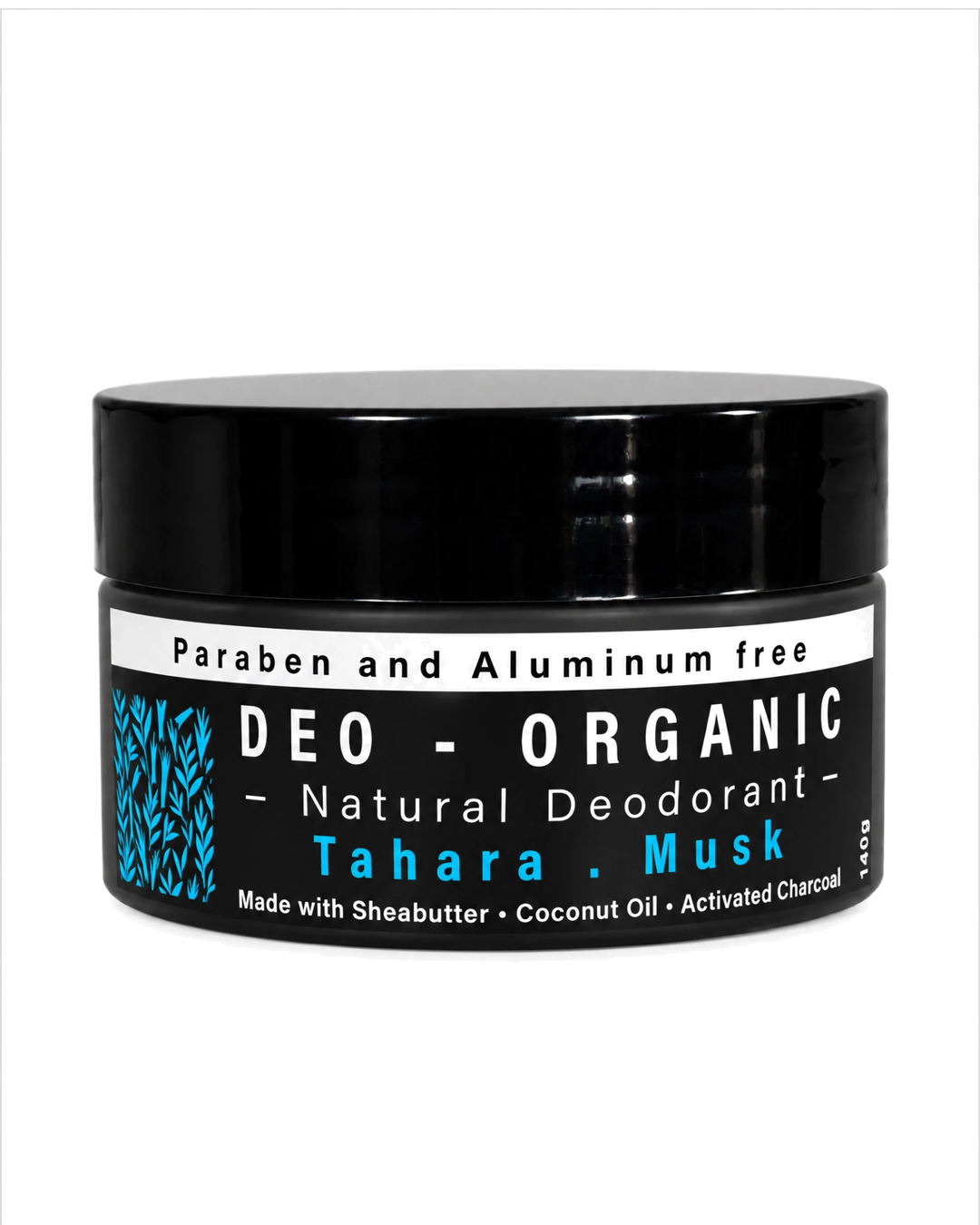 Charcoal tahara and musk deodorant in a 140g jar