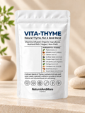VITA-THYME 350g pouch of thyme, nut and seed blend on a stone surface